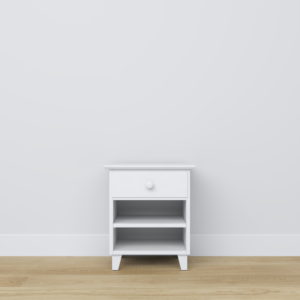 Wooden bedside table 1S N02 Scandi white