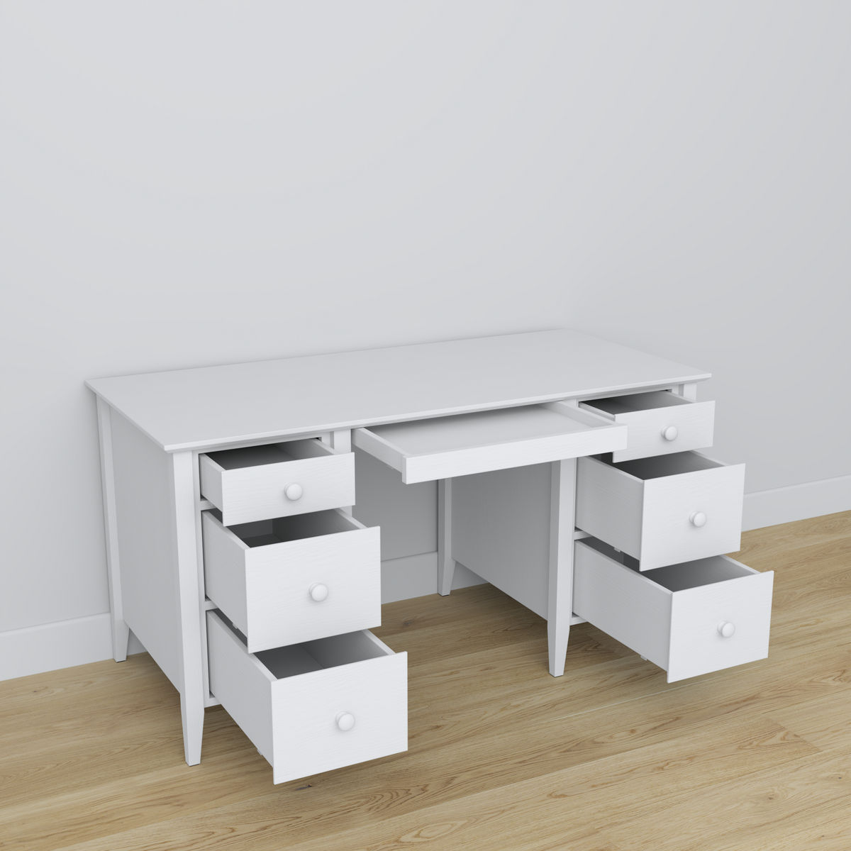 Wooden desk 6S Scandi white