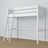 White Wooden Loft Bed – Free Space Under the Sleeping Area, Nizio