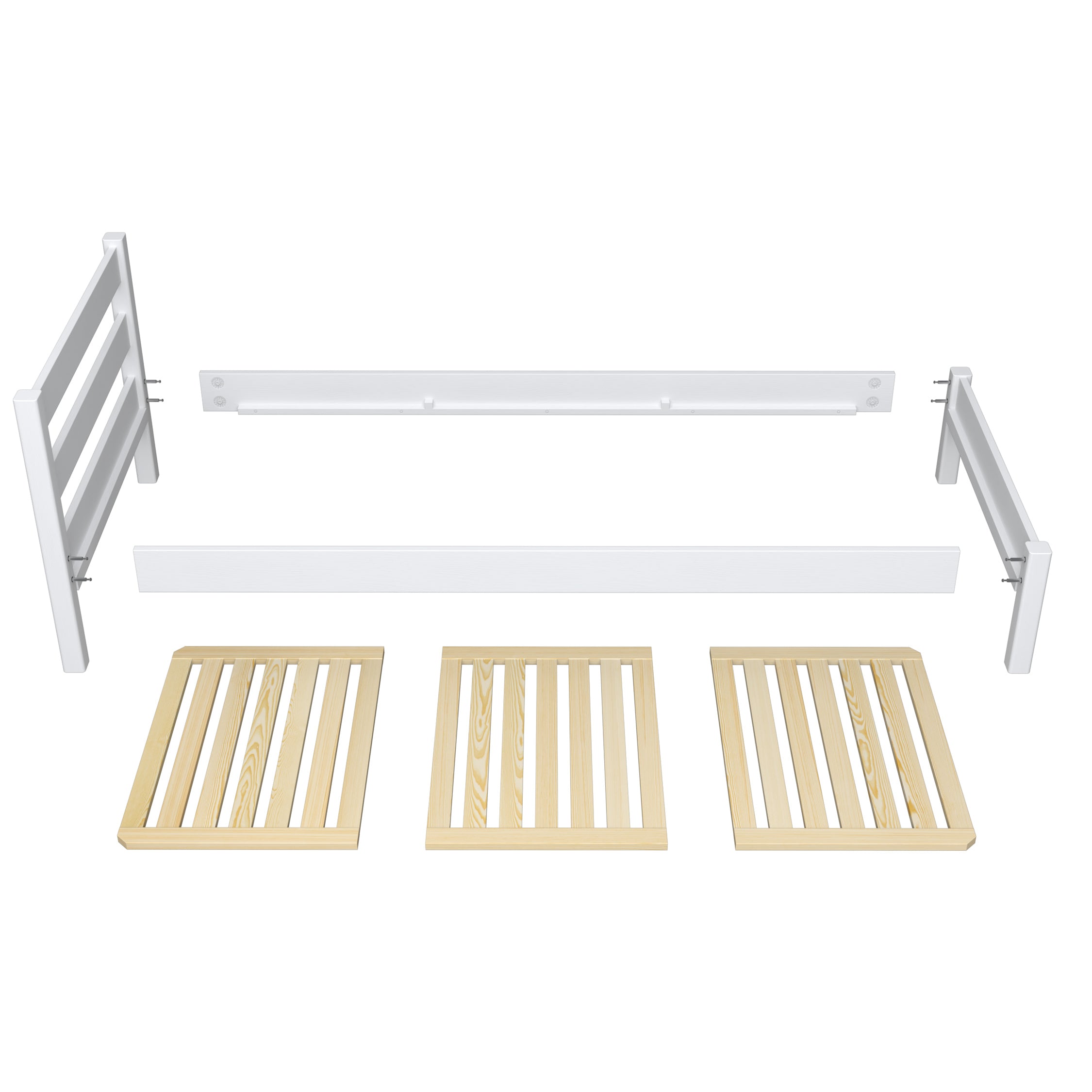 Bed with mattress drawer bleached oak made of oak – dimensions, Nizio
