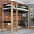 Black and Oak Wooden Loft Bed – Free Space Under the Sleeping Area, Nizio