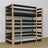Triple bunk bed wooden black with oak – maximum use of room space