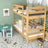 Natural Pine Wooden Bunk Bed – Two Sleeping Areas in One, Safe Construction