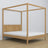 Double bed natural oak with canopy – decorative oak frame, scandi