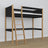 Black and Oak Wooden Loft Bed – Ladder and Joint Details, Nizio Home