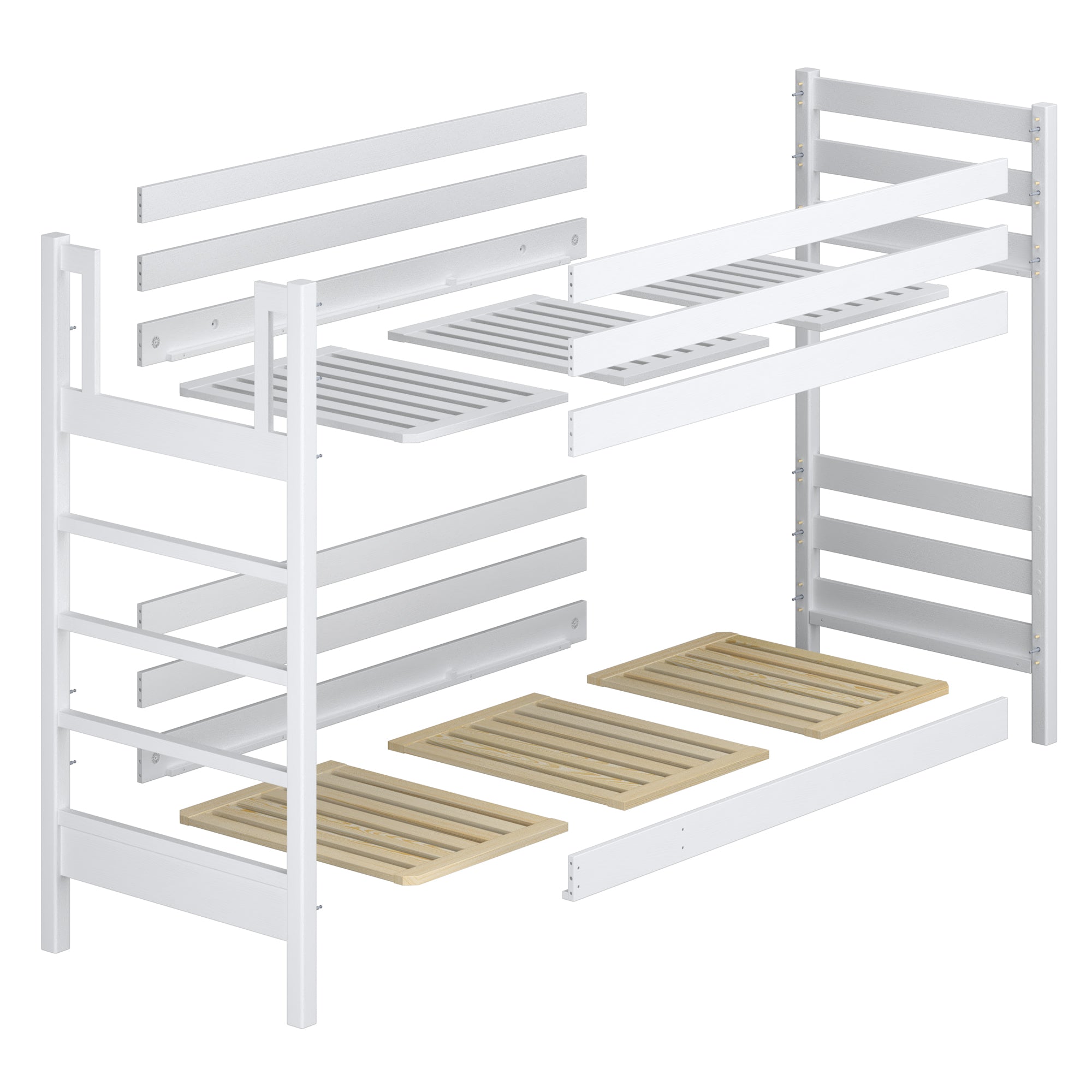 Oak Bunk Bed Natural Oak with Mattress Drawer – Room Arrangement
