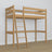 Loft bed natural oak oak – dimensions and diagram, Nizio