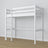 White Wooden Loft Bed – Slatted Frame, Side View