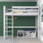 Loft bed grey – wooden ladder and safety rail, Nizio Home