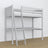 Grey Wooden Loft Bed with Desk – Ladder and Joint Details