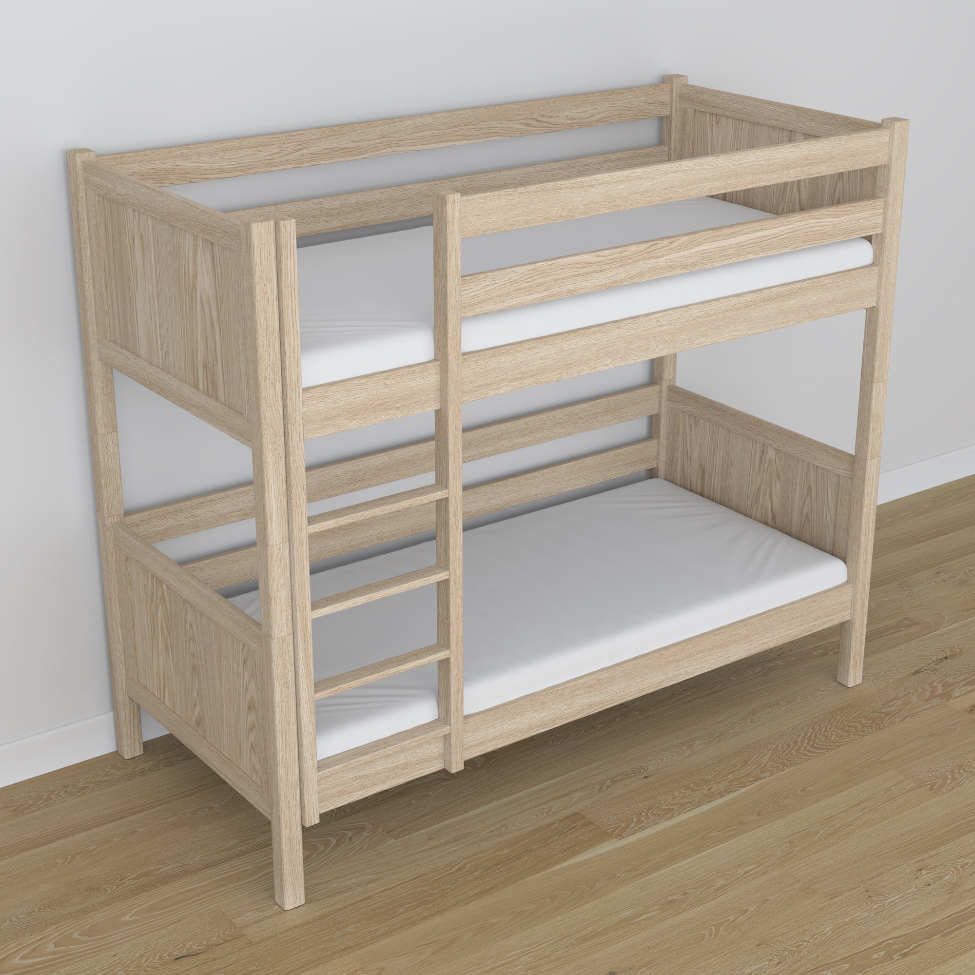 Oak Bunk Bed Bleached Oak – Close-up of Joints and Wood Details