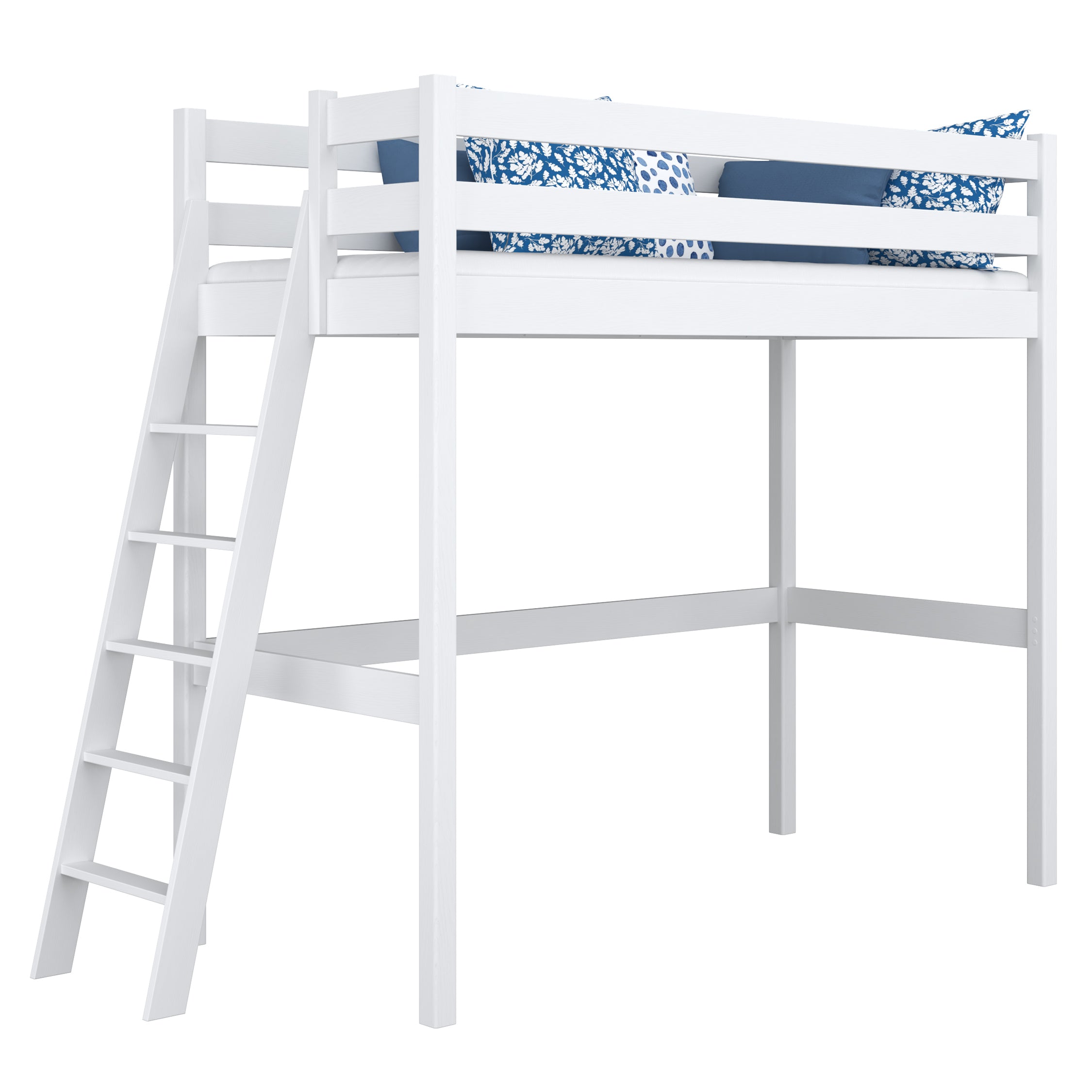 White Wooden Loft Bed – Children’s Room, Solid Wood, Scandi Style