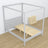 Canopy bed grey made of wood – side view, scandi style