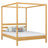 Wooden canopy double bed N01 natural pine – overall view, solid pine wood