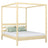 Double bed with canopy clear pine – wooden frame and slats, Nizio