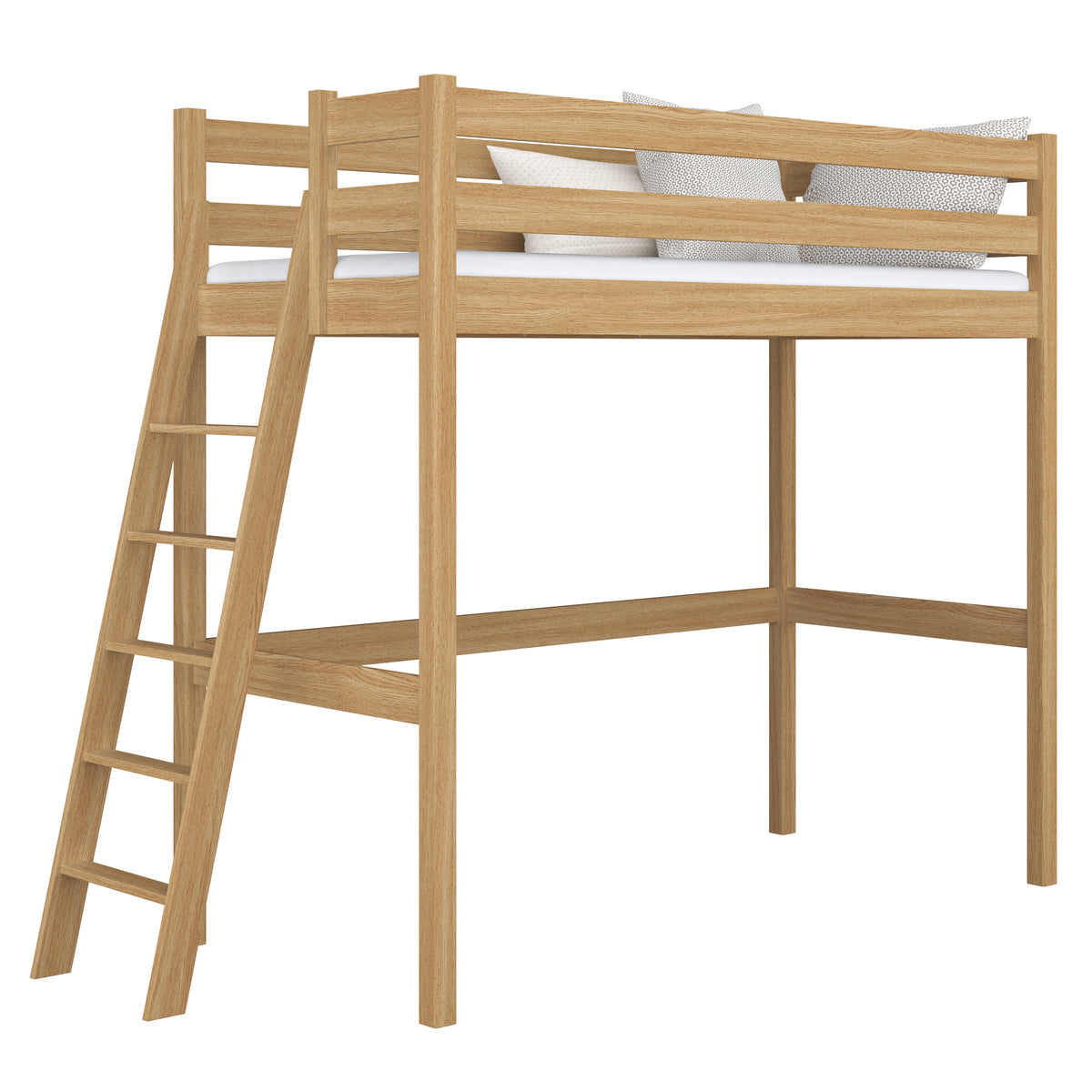 Natural Oak Loft Bed – Children’s Room, Solid Wood, Scandi Style