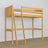 Natural Pine Wooden Loft Bed – Free Space Under the Sleeping Area, Nizio