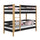 Łóżko piętrowe drewniane czarno-dębowy – pokój dziecięcy, lite drewno, styl skandynawski