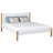 Wooden double bed white and oak – bedroom, solid wood, Scandinavian style