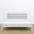 Wooden double bed grey – side view, proportions and shape, bedroom