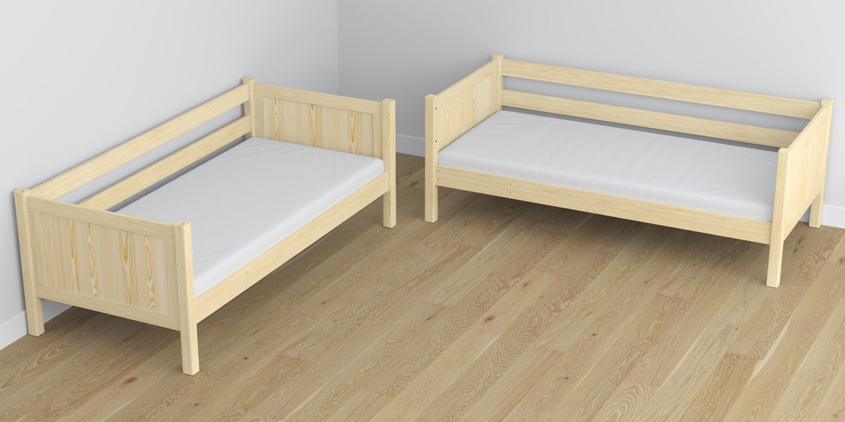 Clear Pine Wooden Bunk Bed – Slatted Frame, Durable Joinery Joints