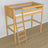 Loft bed natural pine wooden – top view of the sleeping area