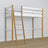 Loft bed white/oak wooden – top view of the sleeping area