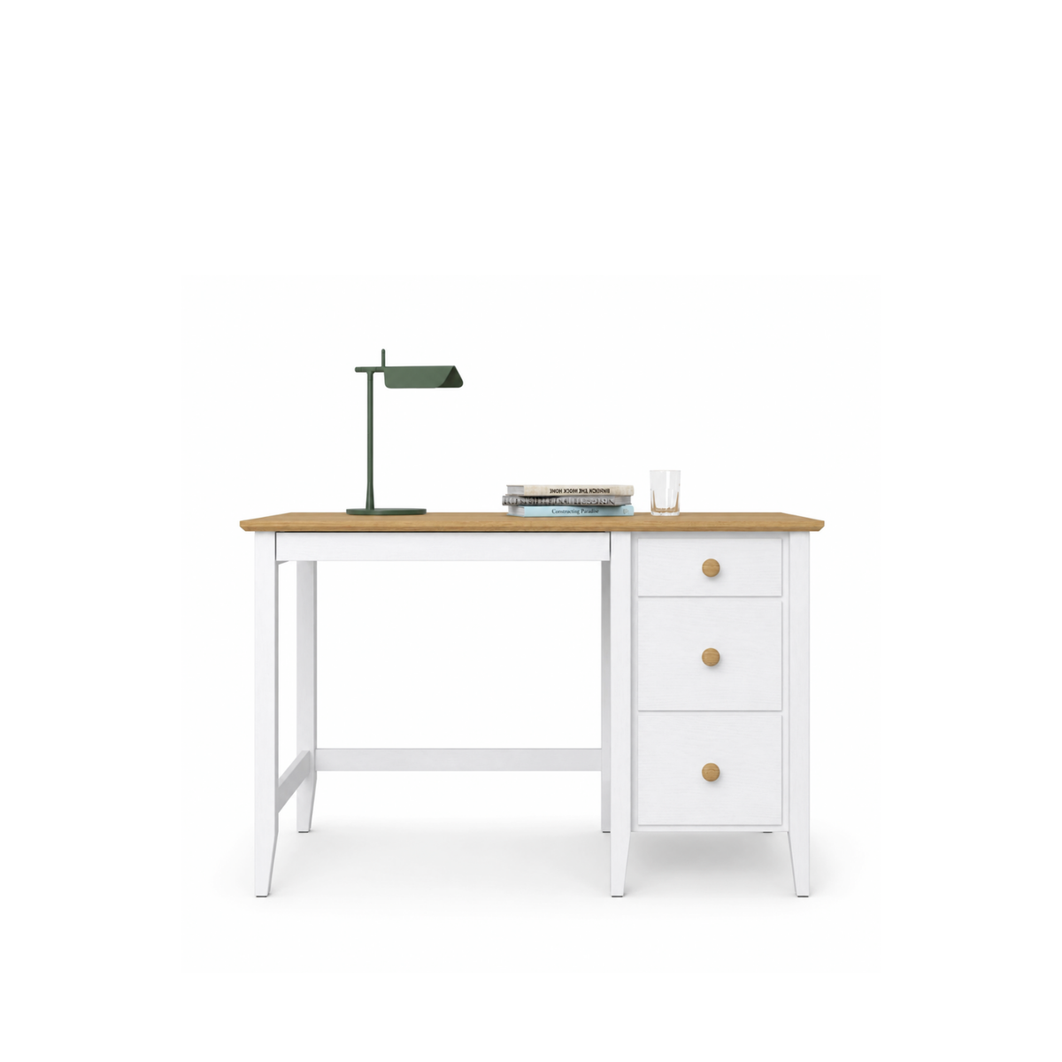 Wooden desk 3S Scandi white / natural oak