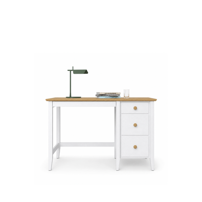 Wooden desk 3S Scandi white / natural oak