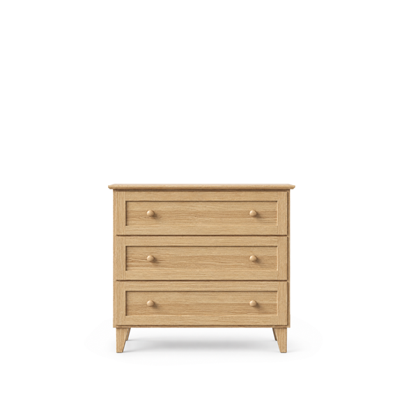 Komoda z 3 szufladami dębowe dąb naturalny 105 cm – sypialnia, styl skandynawski