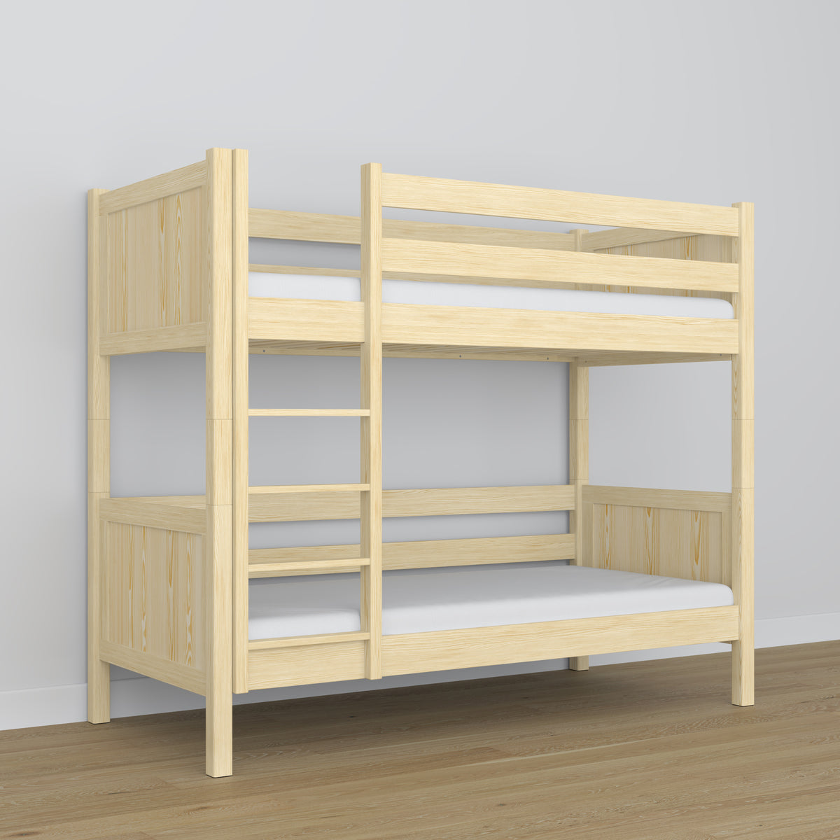 Clear Pine Wooden Bunk Bed – Two Sleeping Areas in One, Safe Construction