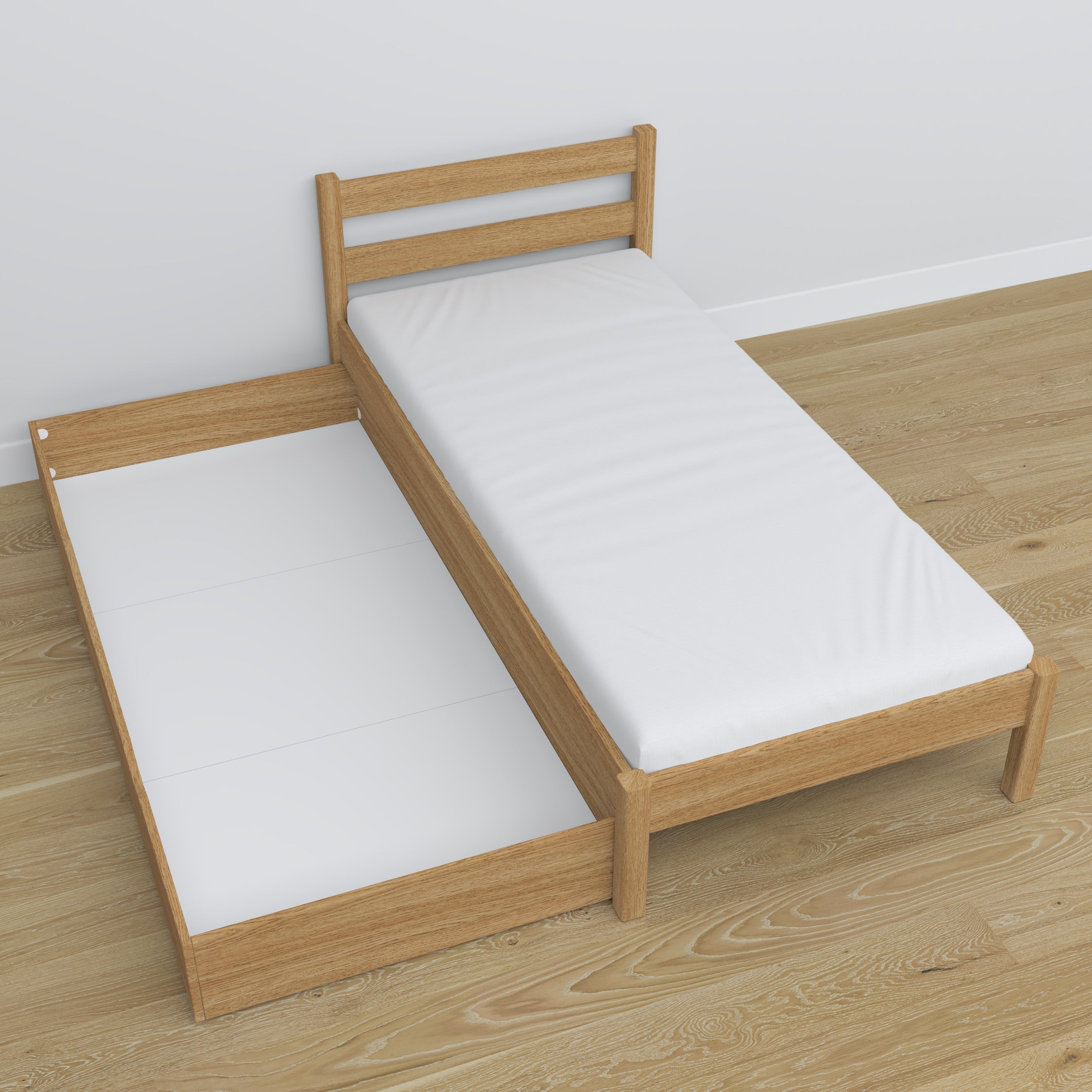 Nizio pine slatted base for bed with drawer – durable support base
