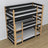 Triple bunk bed black with oak in children’s room – scandi arrangement, Nizio