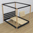 Black-oak canopy bed made of wood – side view, scandi style
