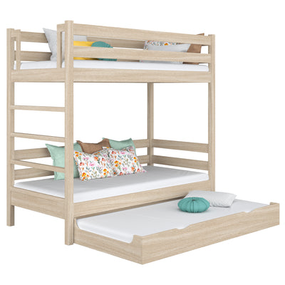 Oak Bunk Bed with Mattress Drawer Bleached Oak – Scandi Children’s Room
