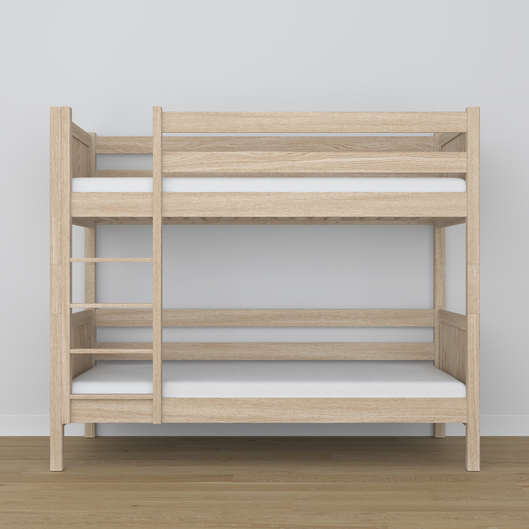 Oak Bunk Bed Bleached Oak – Slatted Frame, Durable Joinery Joints