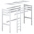 White Wooden Loft Bed – Children’s Room Proportions, Nizio