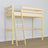Loft bed clear pine wooden – dimensions and diagram, Nizio