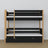 Black and Oak Bunk Bed with Mattress Drawer – Safety Rail, Wooden, Nizio Home