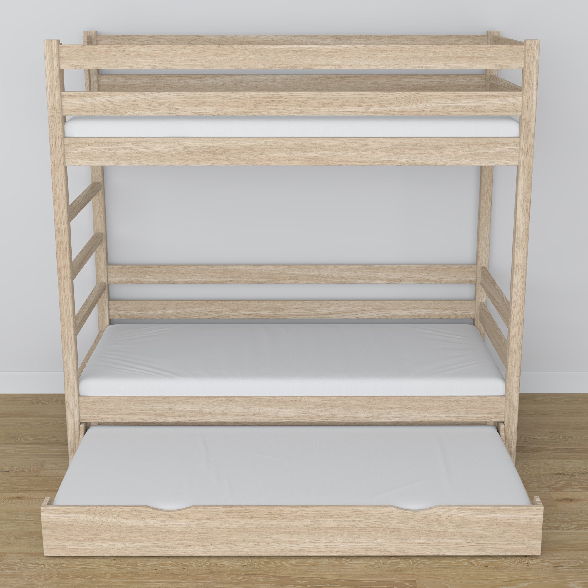Oak Bunk Bed Bleached Oak – Dimensions and Diagram with Mattress Drawer