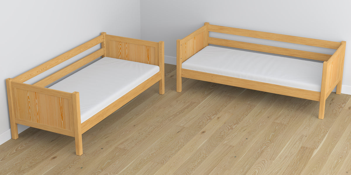 Natural Pine Wooden Bunk Bed – Slatted Frame, Durable Joinery Joints