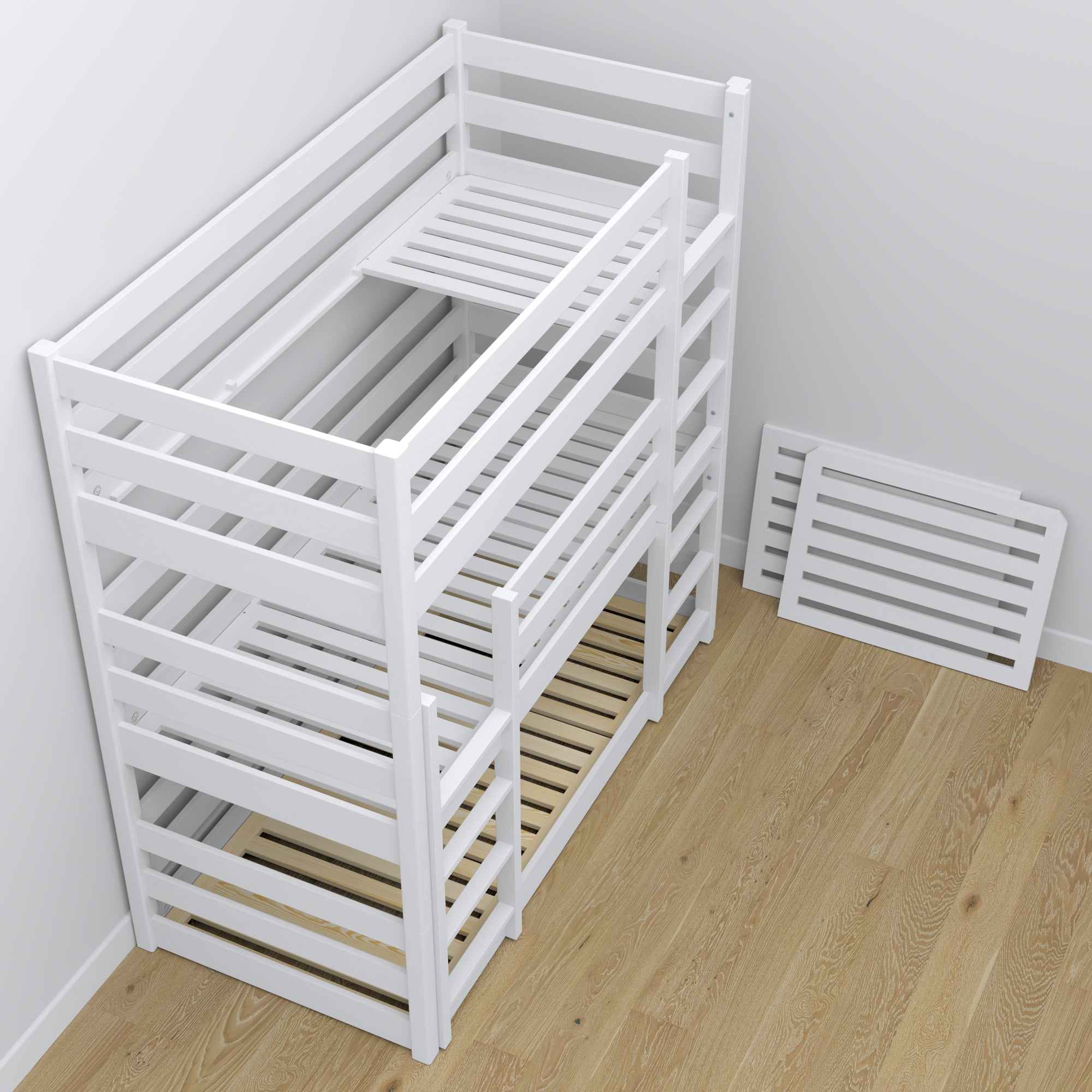 Pine slatted base for Nizio triple bunk bed – durable support base