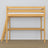 Loft bed natural pine with desk – study space under the sleeping area, wooden