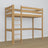 Natural Oak Loft Bed – Free Space Under the Sleeping Area, Nizio