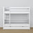 White Bunk Bed – Wooden Slatted Frame, Mattress Drawer