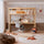 Cama alta de roble con escritorio N01 roble natural