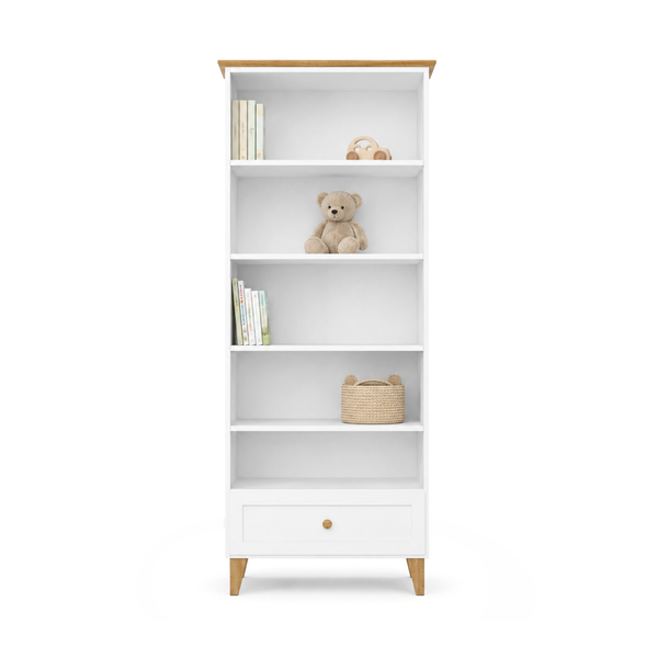 Wooden shelf 1S 80 Scandi white / oak