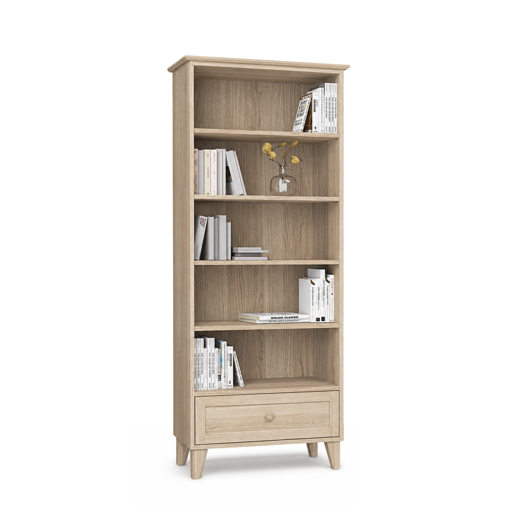 Oak shelf 1S 80 Scandi oak bleached