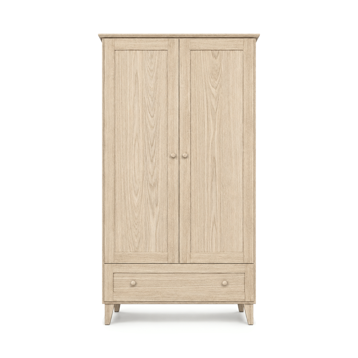 Oak wardrobe 2D1S Scandi oak bleached