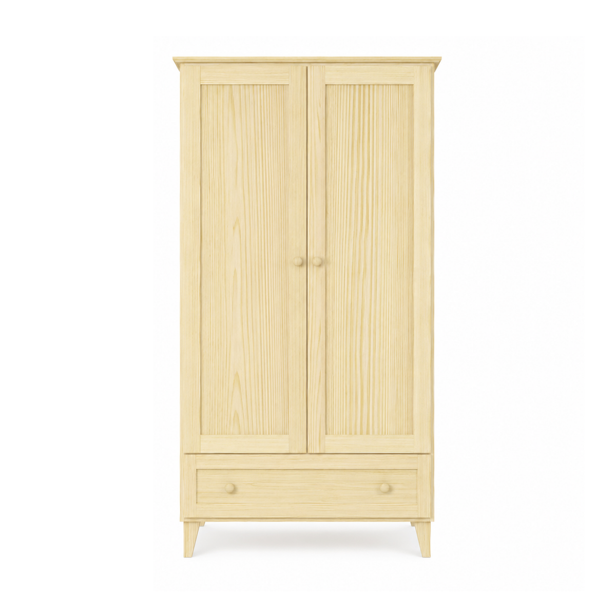 Pine wardrobe 2D1S Scandi clear pine
